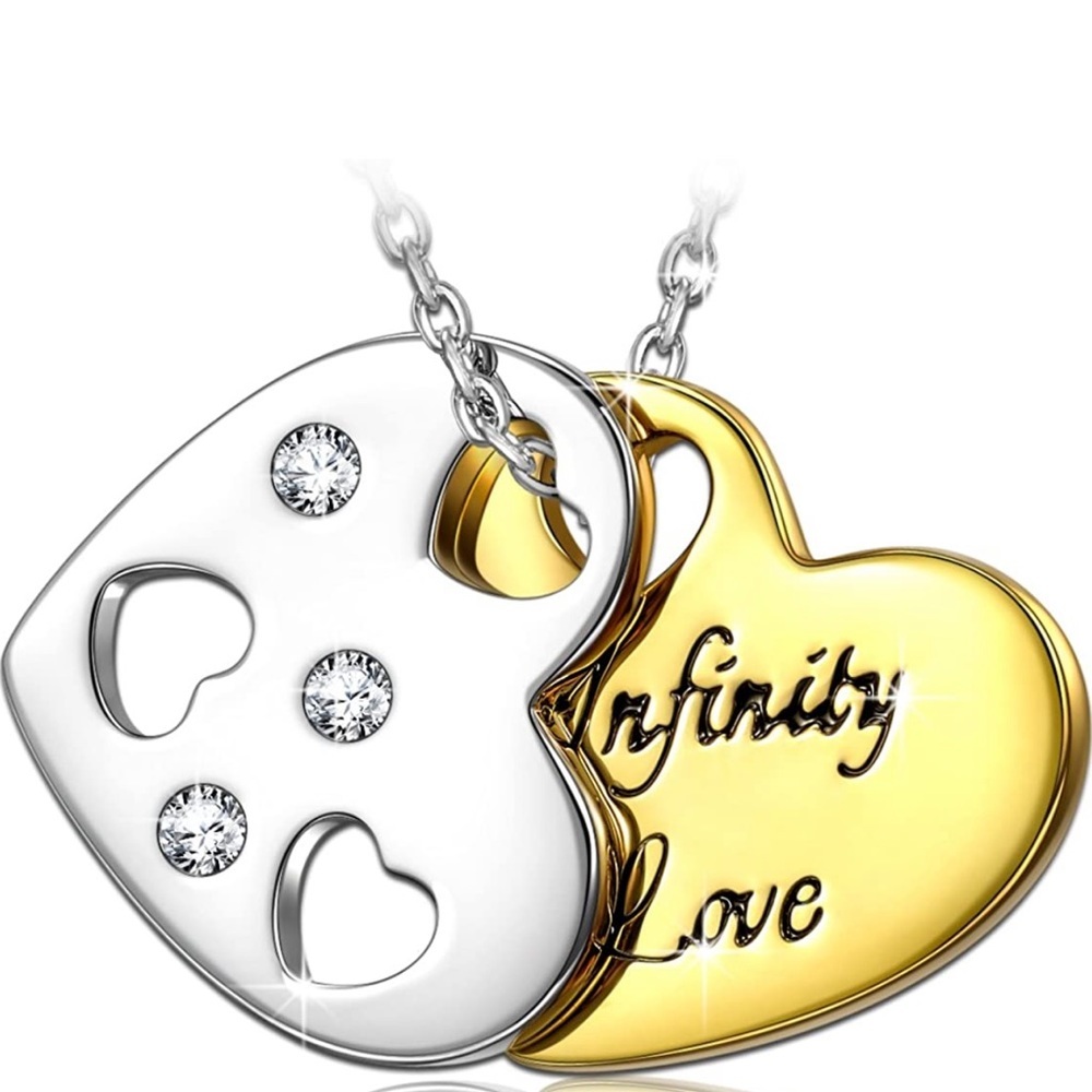 Infinity Love Heart Necklaces Crystal Jewelry